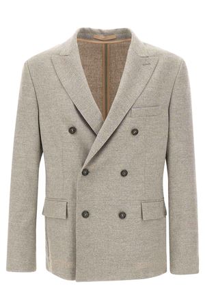 Blazer in misto lana e viscosa grigio chiaro PAOLO PECORA | L05130882943